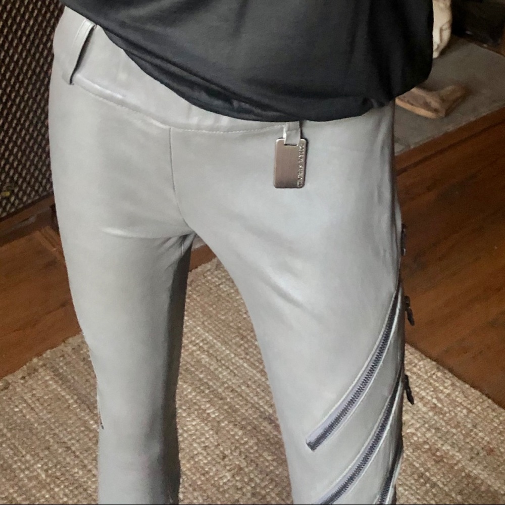 NWOT Thomas Wylde grey Stretch leather pants XS - Picture 1 of 8